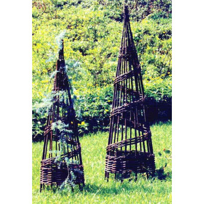 Treillis obélisque rond en bois de saule