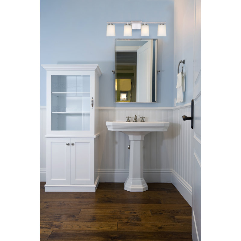 Éclairage pour salle de bain 4 lumières Cartwright, Nickel brossé