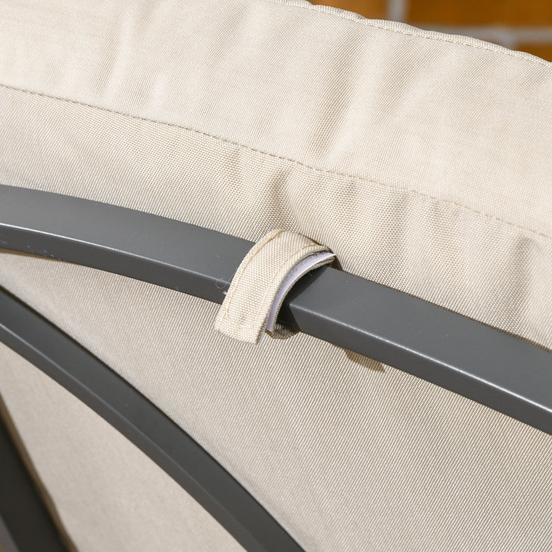 Chaise de patio inclinable avec coussins Stellamae, Brun