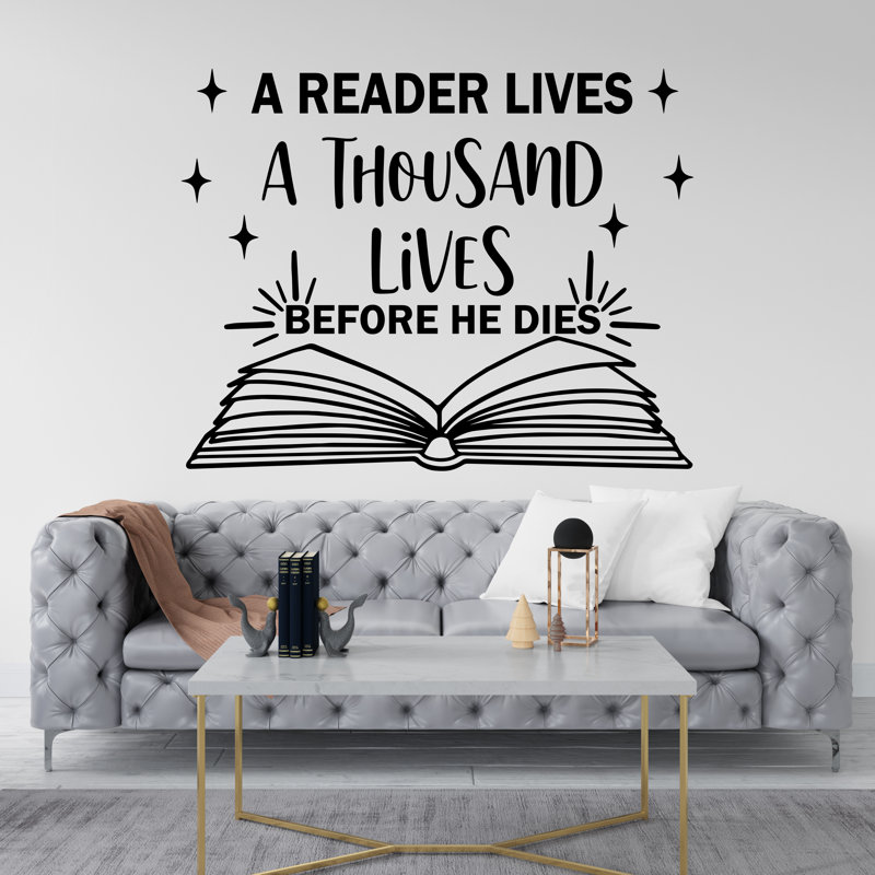 Bibliothèque, décorations murales en vinyle, décorations pour livres, Beige, H 19 po x l 17 po