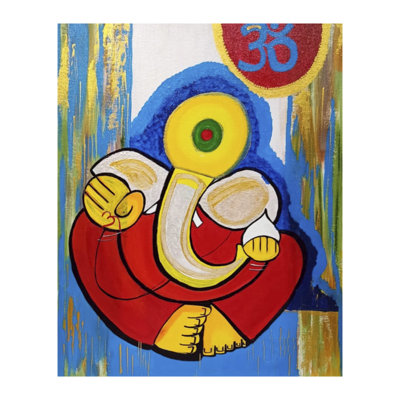 Lord Ganesha, peinture abstraite | Acrylique sur toile | Par Muskan