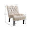 Fauteuil d'appoint sans accoudoirs en velours avec capitonnage et pieds en bois robustes