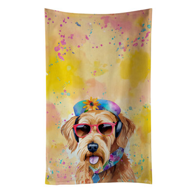 Airedale Terrier Hippie Dawg Kitchen Towel