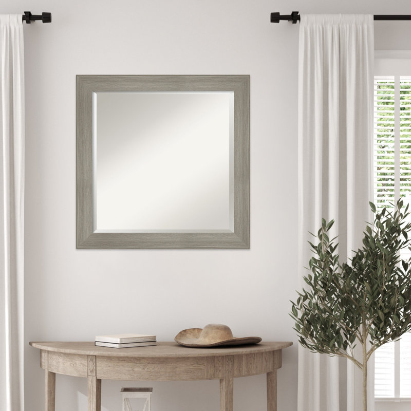 Miroir mural Grand Greywash, 23,75 po x 23,75 po, Gris délavé