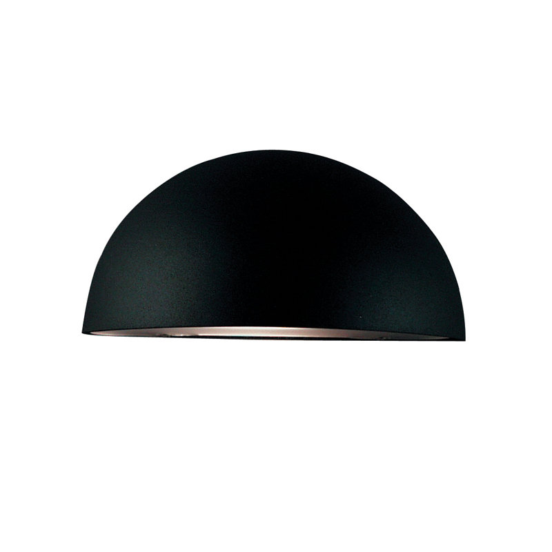 Scorpius Outdoor Bulkhead Light, 10cm H x 20cm W x 10cm D, Galvanised steel/Black