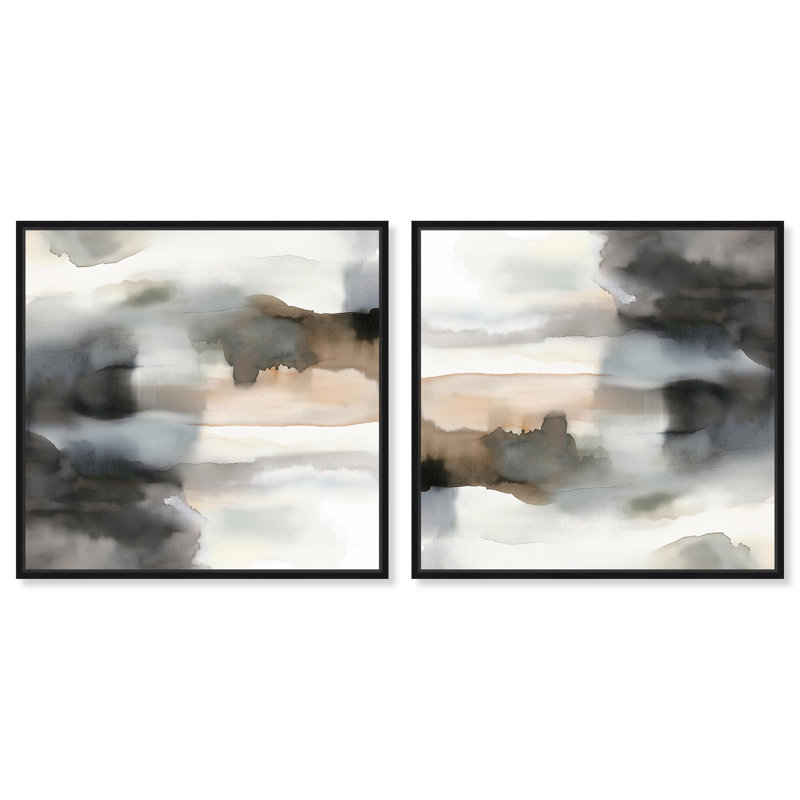 Toile «Tonal Mirage II» par Art Remedy, H 13 po x l 13 po, Cadre noir