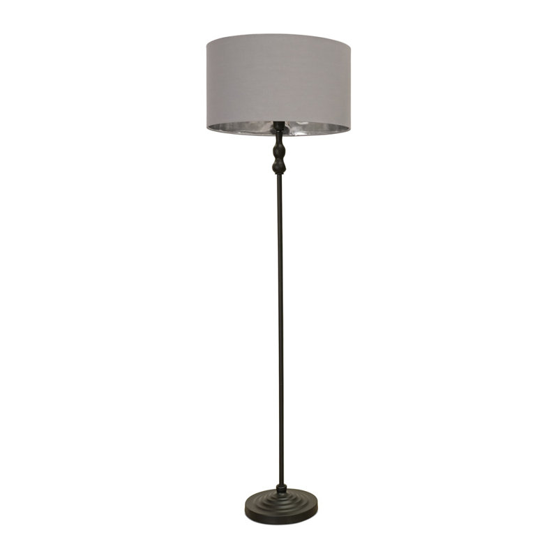 Reselva 151cm Traditional Floor Lamp, Grey, Black