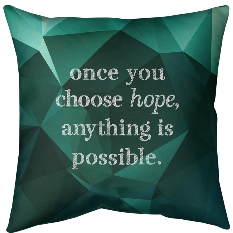 Coussin de sol pierres précieuses choisissez Hope, H 28 po x l 28 po, Émeraude