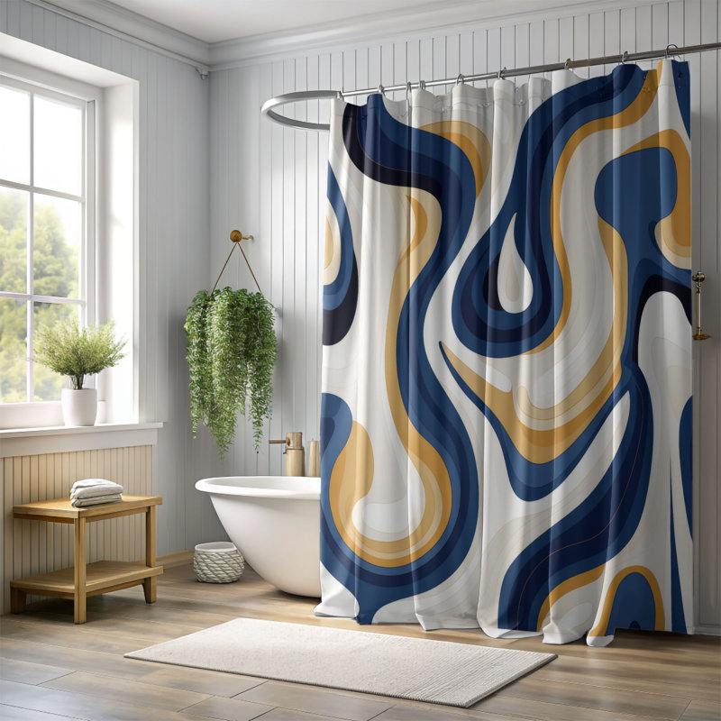 Artistic Blend - Rideau de douche Premium, H 74 po x l 71 po