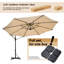 Parasol de patio en porte-à-faux décalé de 137,8 po avec base incluse Tanielu-605600153