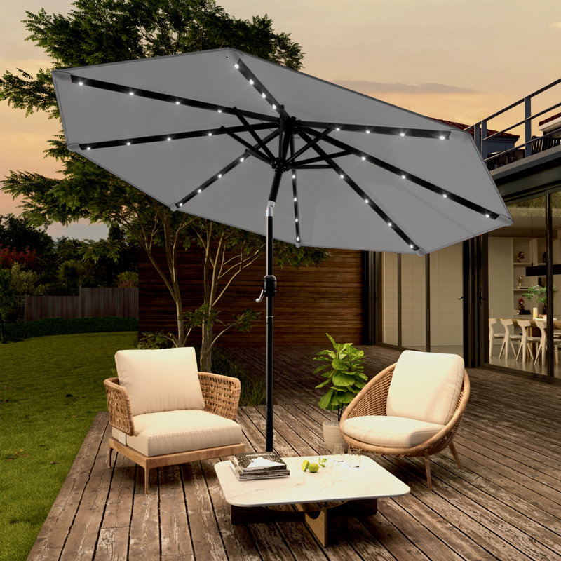 Parasol de marché pour terrasse 9 pi, Gris