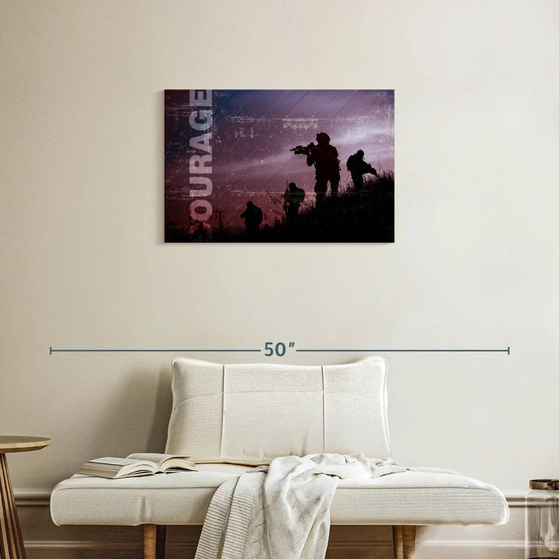 Military Courage, 20" H x 30" W