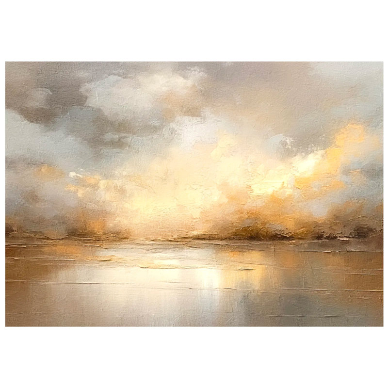 Bronzed Waters and Glowing Sun Art Print, 30 cm H x 42 cm W