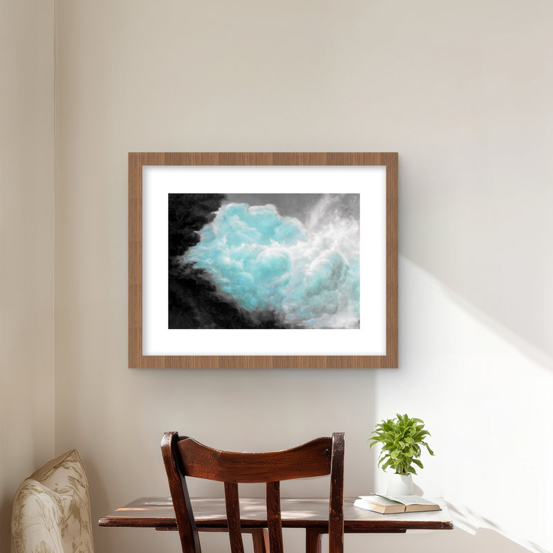 Turquoise Clouds - reproduction encadrée mate pour la décoration intérieure