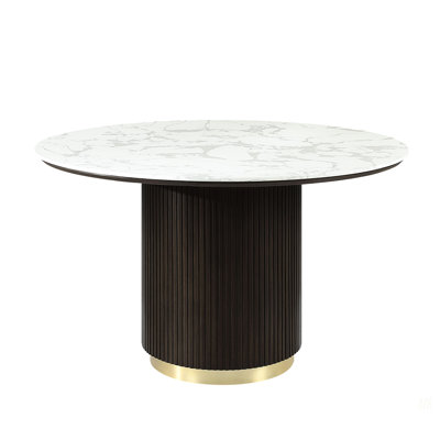 Plateau de table en marbre et finition espresso Clayten