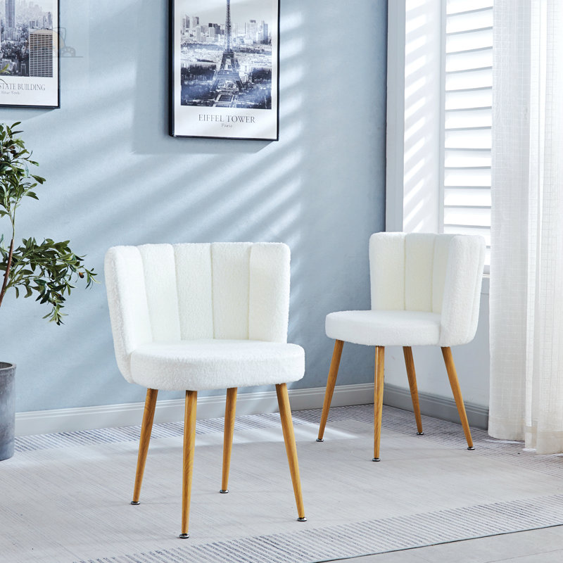Chaise d'appoint de 23,62 po Cytlali, Tissu blanc Cytlali
