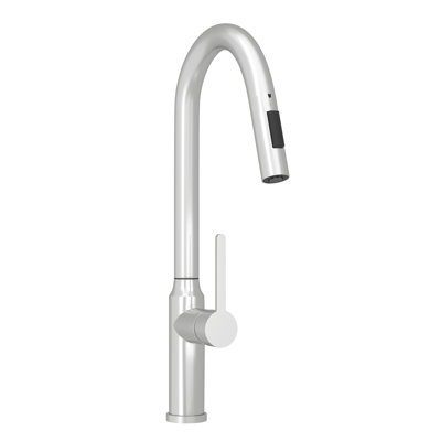 Robinet rétractable de cuisine moderne 18,59 po - Finition nickel brossé
