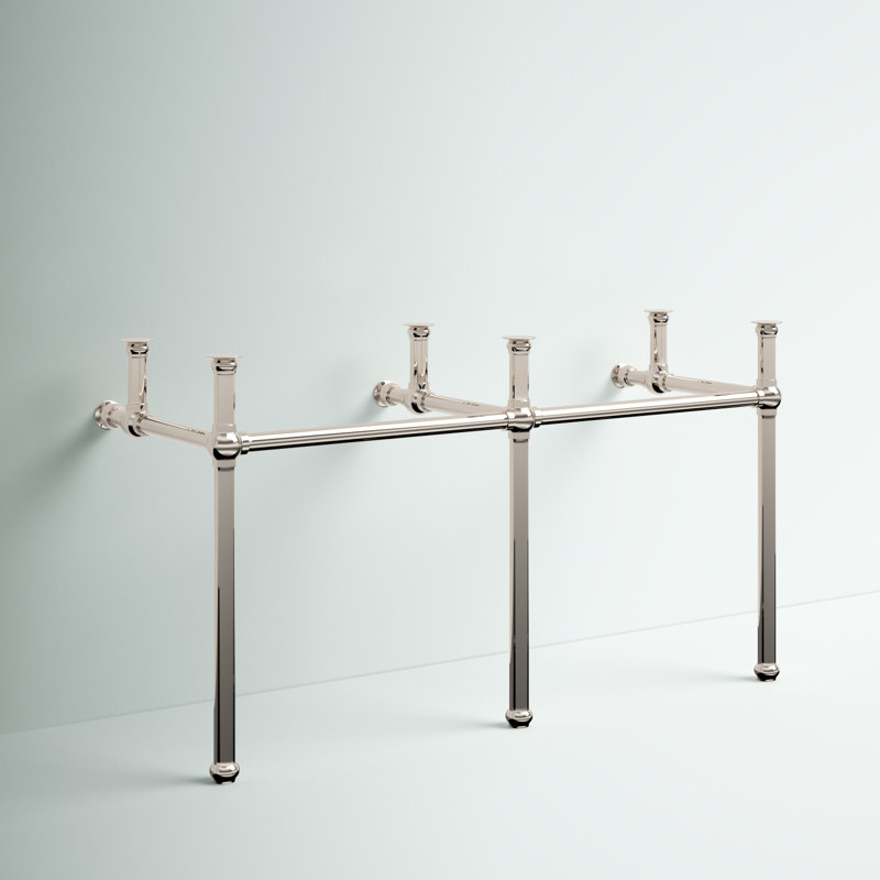 Base de meuble-lavabo double 60 po Copeland seulement, Nickel poli