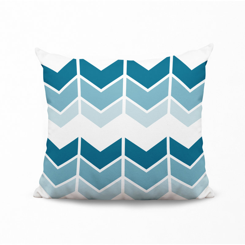 Chevy Outdoor Reversible Throw Pillow, 17W" x 17H", Turquoise