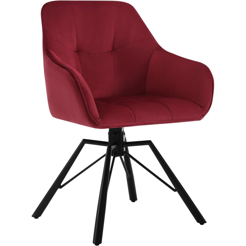 Alliene 48cm H Velvet Upholstered Armchair, Bordeaux, 1