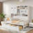 All-in-one Wooden Daybed With 2 Drawers, Cabinets And Shelves-678941512-678941511