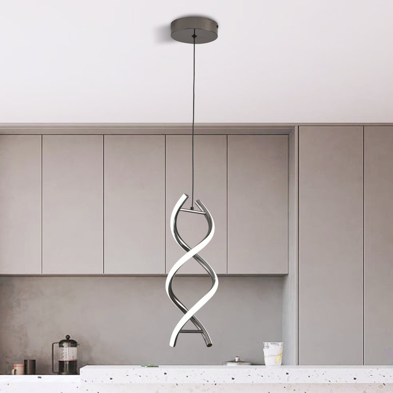 1 - Light Grey LED Unique/Statement Pendant