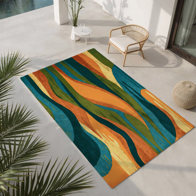 Tapis intérieur et extérieur Tranquil Trails, Rectangulaire 8 pi x 10 pi