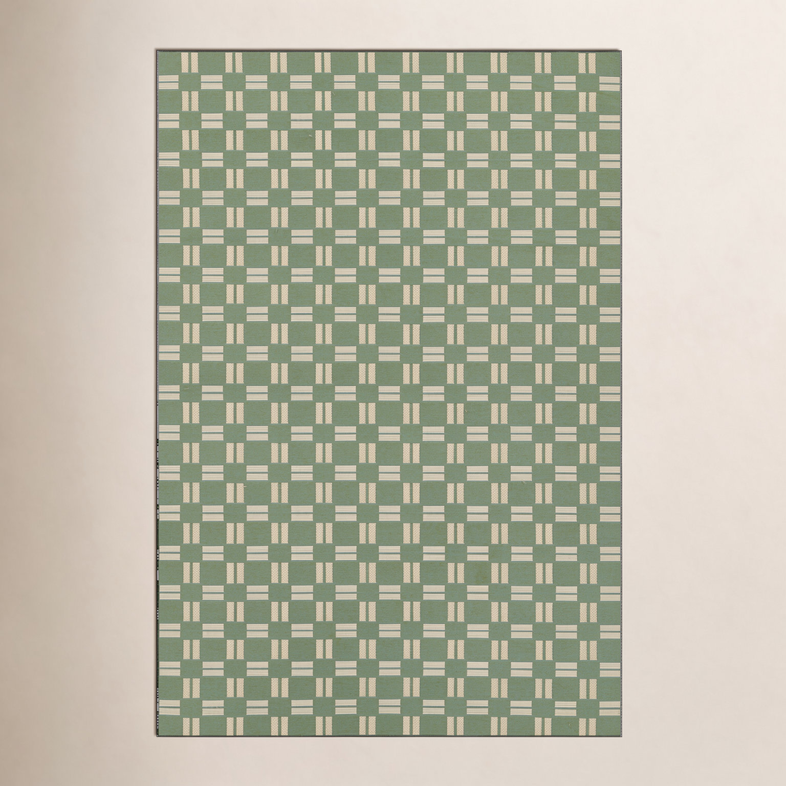 Icon Green Geometric Outdoor Rug, Rectangle 2' x 3'