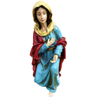 12 Piece Outdoor Nativity Figurine Set with Wooden Crèche