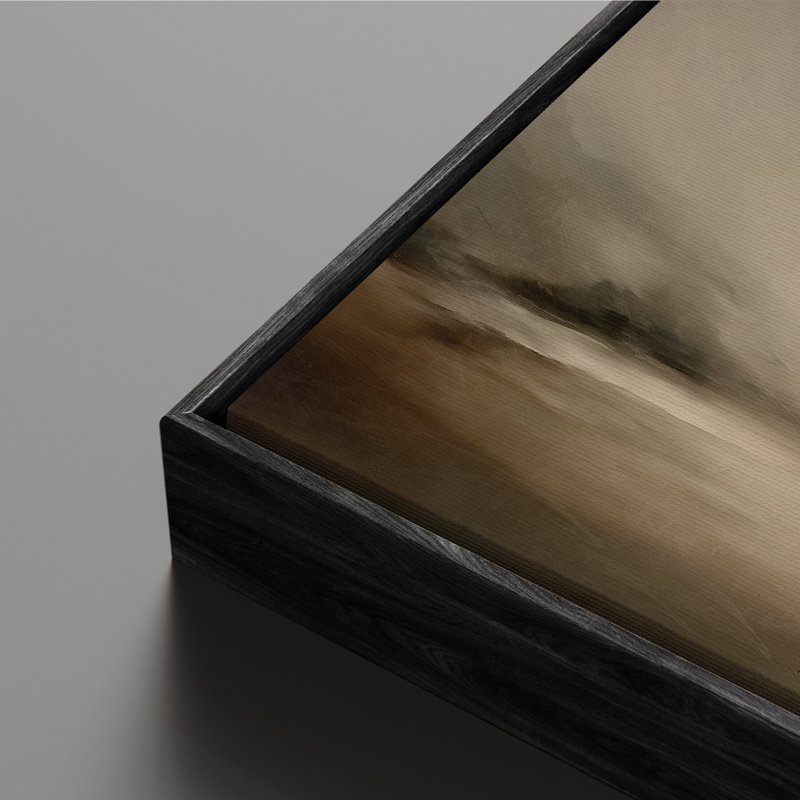 Art mural sur toile encadrée - Paysage minimaliste de la vallée brumeuse dans des tons de beige et de gris doux - 16 po x 24 po, 24 po x 36 po