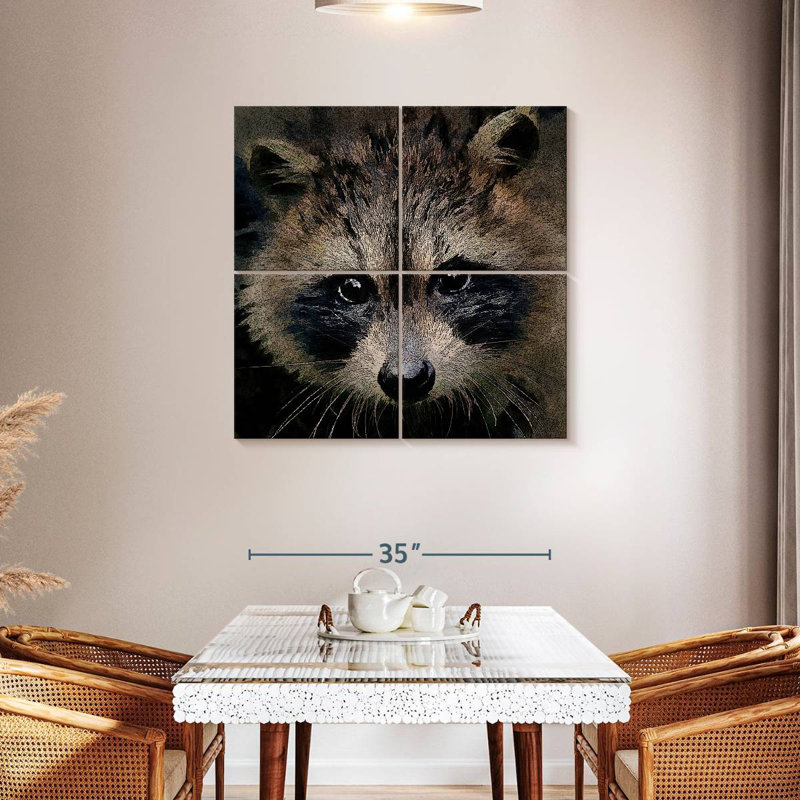 Brampt Racoon, 38" H x 38" W