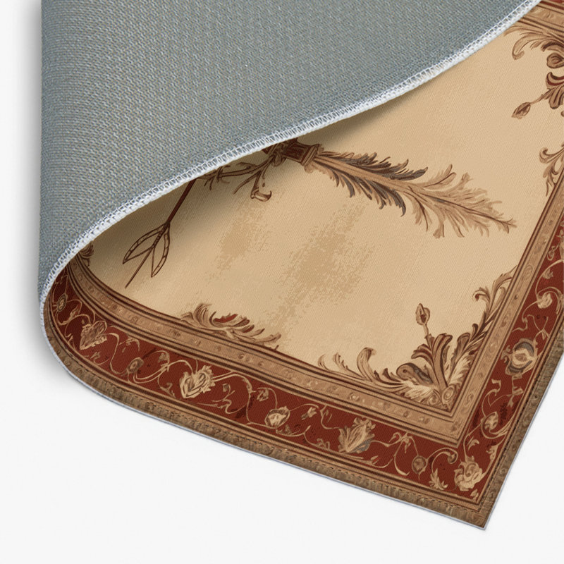 French Beige Indoor and Outdoor Area Rug, Rectangle 2' x 3'