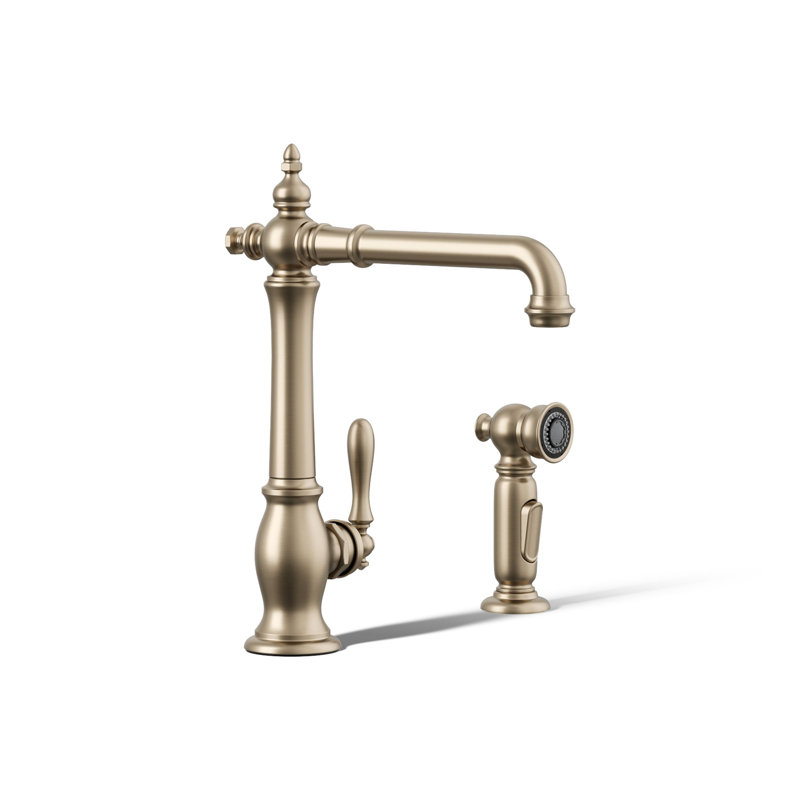 Artifacts® Single Handle Kitchen Sink Faucet with Accessories, Vibrant Brushed Bronze