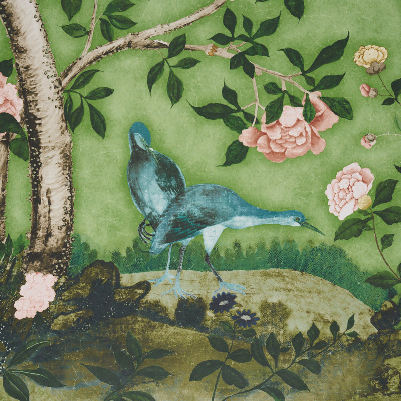 Schumacher X Mary Mcdonald Les Oiseaux Panel Set, Apple Green