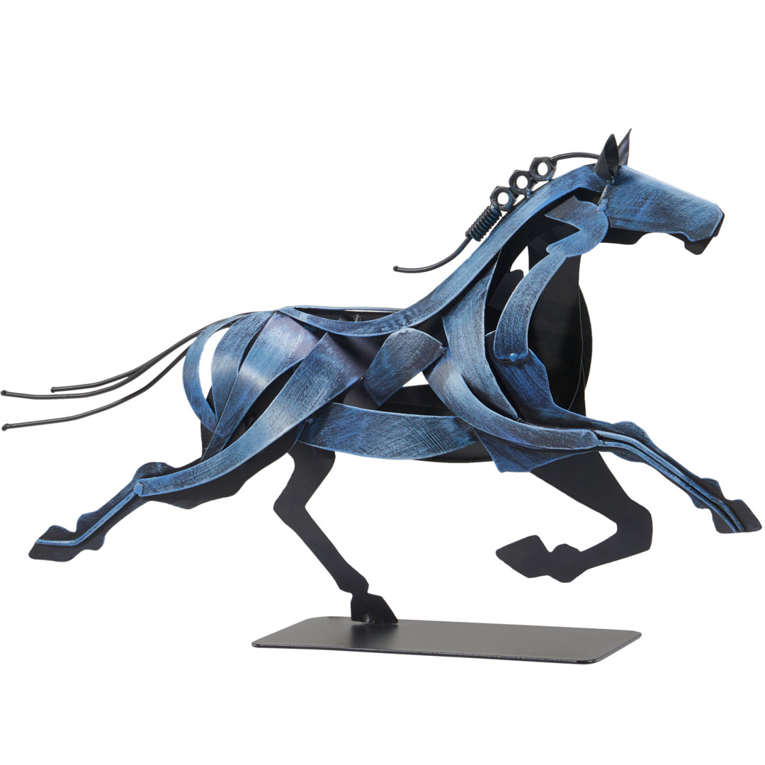 Loon Peak® Handmade Metal Horse Statue Sculpture Décor for Horse Lovers Gifts Loon Peak®