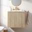 Meuble-lavabo mural simple flottant 24 po avec lavabo en céramique et rangement latéral ouvert 24 po