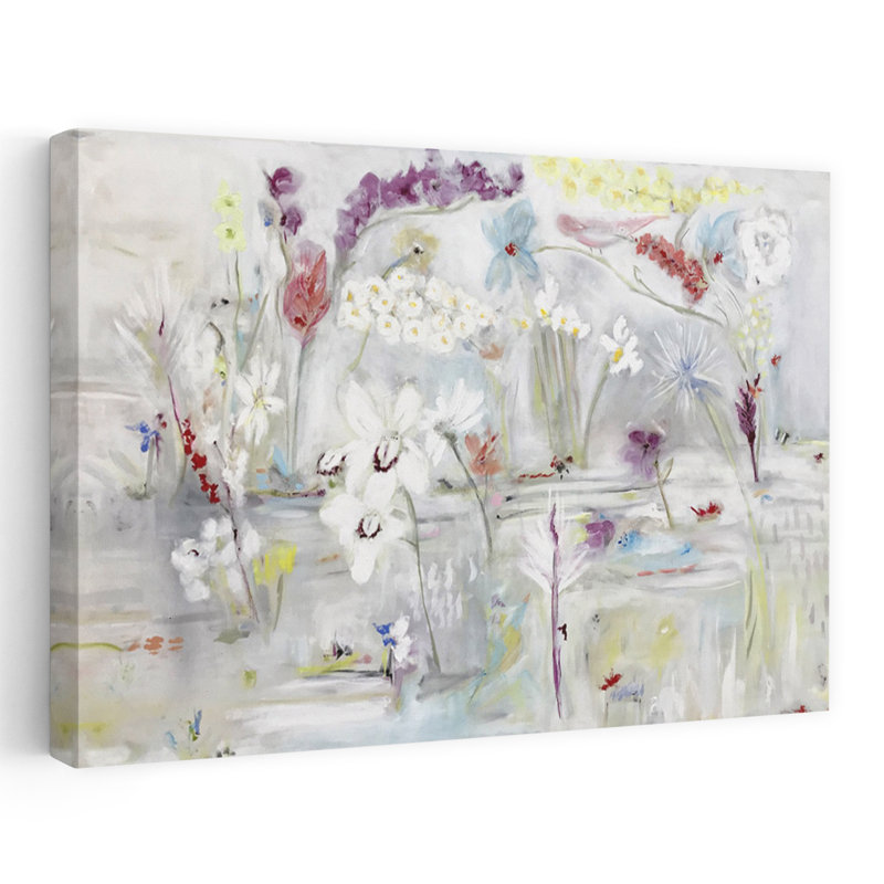 Contemporary Art Abstract Contemporary Orchid Landscape Architecture Wall Art by Kristin Brin - Wrapped Canvas Print