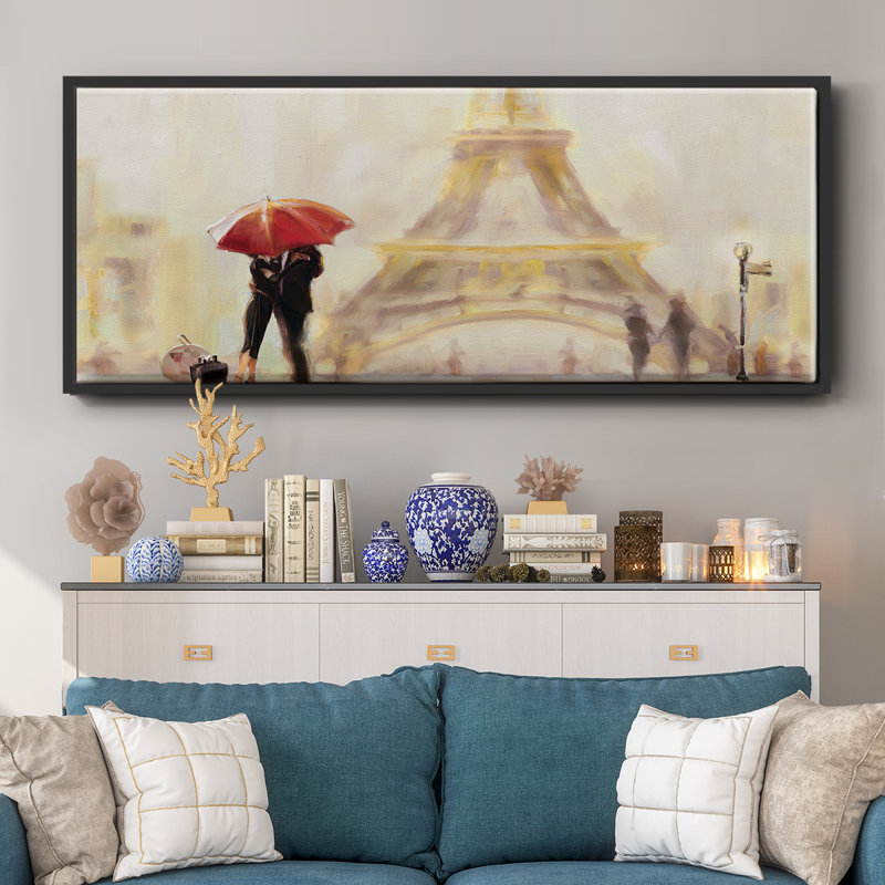Paris Moment- Framed Canvas, 8" H x 20" W