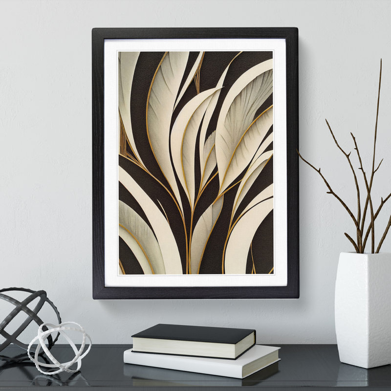 Antique Feathers - Framed Print, Black Framed, 46cm H x 34cm W x 2cm D