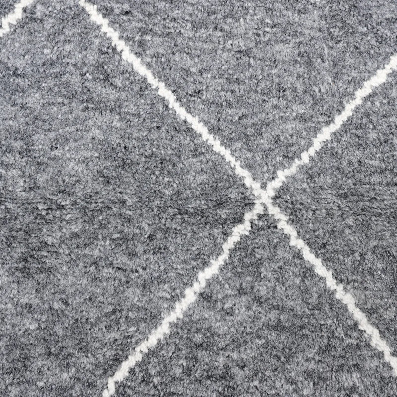 Wallis Moroccan Area Rug in Gray, Rectangle 5' x 8'