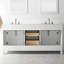 Meuble-lavabo double transitionnel gris Odilion-145547095