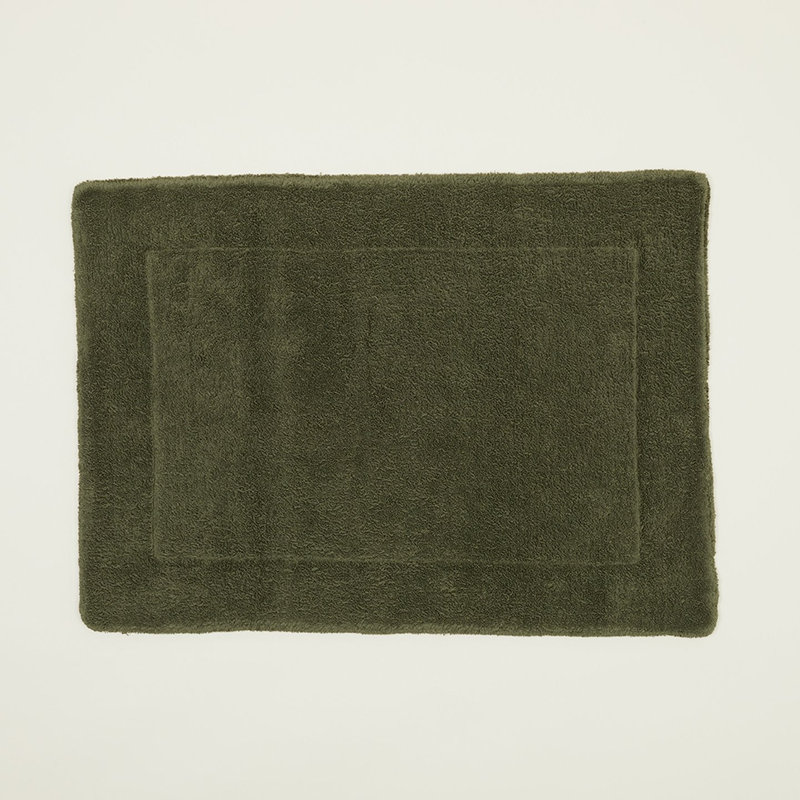  Tapis de bain de couleur unie, Olive