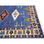 Tapis géométrique bleu fait à la main 6 x 9 Kazak