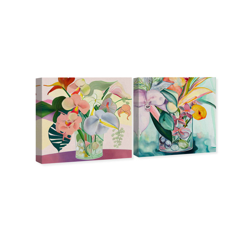 "Spring Vase" - ensemble de 2 impressions sur toile tendue, L 20 po x H 20 po x P 0,8 po
