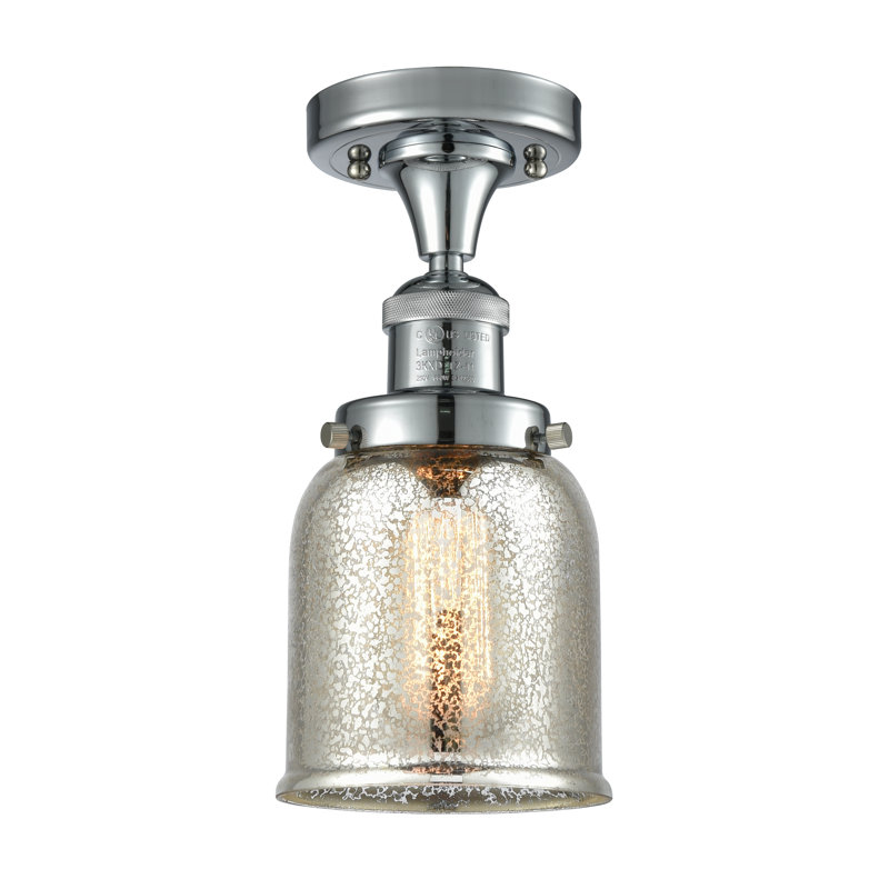 Plafonnier semi-encastré à 1 lumière 5 po Archambault, Chrome poli, Argent mercuré, Ampoule DEL 6 watts Vinage