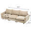 Canapé d'angle modulable 3 places en velours avec structure et ressorts de soutien, idéal pour les moments en famille, couleur camel, modulable jusqu'à 251 cm (99 pouces), en eucalyptus, assise confortable, design nomade, 3 places