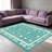 Teal Grid Patch Rug carpet-easy to clean, machine-washable, soft and comfortable; suitable for door mats, kitchens, living rooms, bedrooms, corridors, and laundry areas. Easy to clean, durable carpet for home decoration.-1498314844