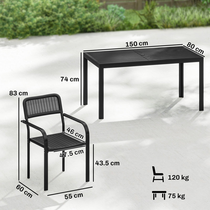 6 - Person Patio Dining Set with Rectangular Table