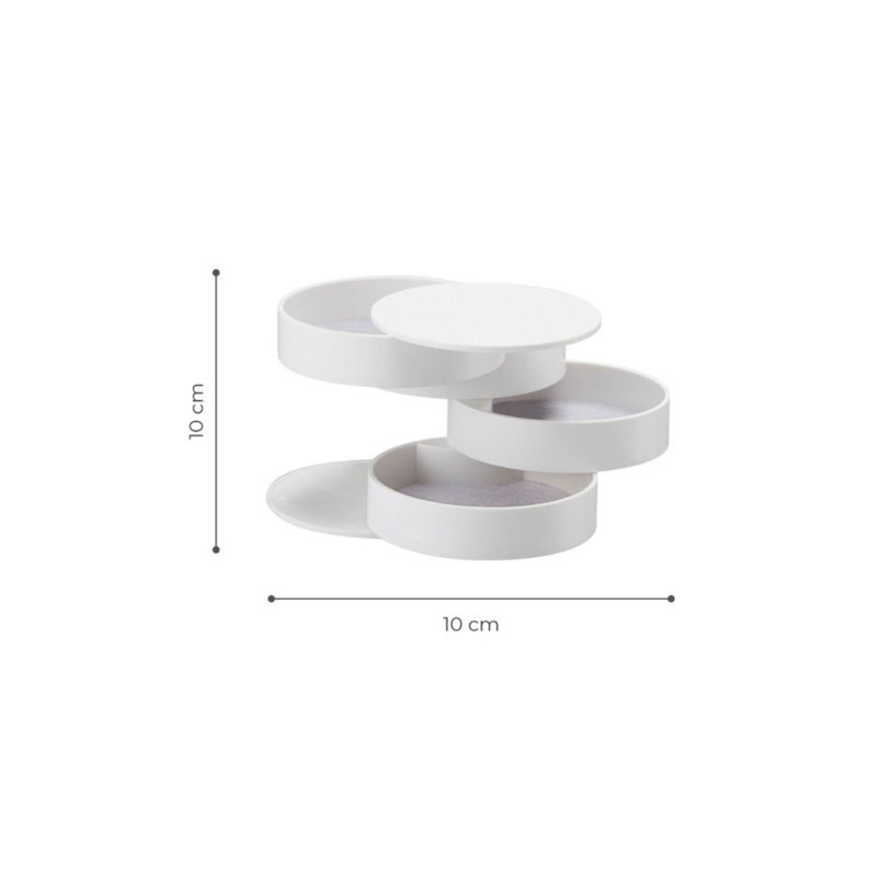 Stylish Make-Up Organizer, White, 3.9 x 3.9 x 3.9 Inches | 100% BPA Free Plastic | Compact Design for Easy Storage | Ideal for Vanity, Bathroom, or Travel | Keep Your Beauty Essentials Neat & Accessible