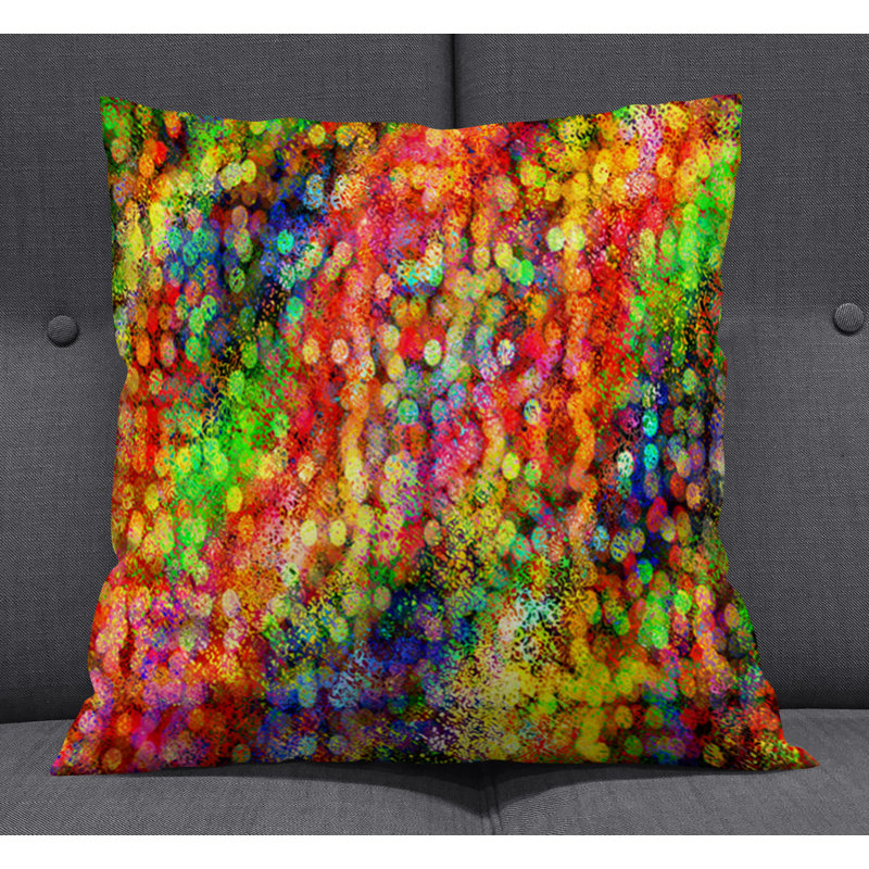 Throw Pillow With Insert, Multi Abstract 5, 18"H x 18"W
